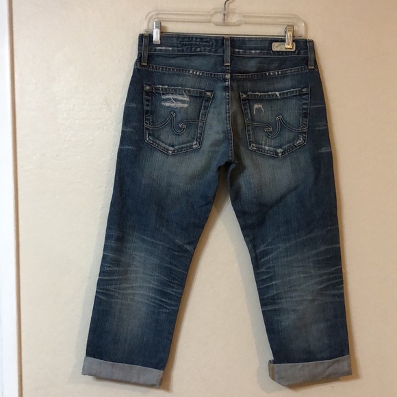 AG Adriano Goldschmied Ex-Boyfriend Crop Destroyed Jeans - Picture 8 of 12